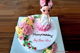 Lovely Princess Happy Birthday Cake For Girls With Name Name printing tool to make lovely bday cake picture with his or her name on it and download it to pc, mobile, computer or cell phone and set as profile pics or status image on instagram, twitter. lovely princess happy birthday cake for