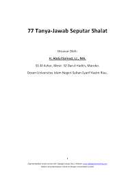 Memperhatikan jumlah rakaat yang diselesaikan imam. 77 Tanya Jawab Seputar Sholat Docsity