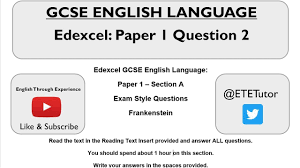 Gcse English Language Edexcel Paper 1 Section A Question 2 Revisi Gcse English Language Descriptive Writing Gcse English