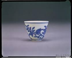 明成化窯青花花鳥紋杯 數位典藏與學習聯合目錄 chinese pottery ming dynasty porcelain art