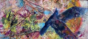 Mixed Media Rise Original Art By Sharmon Davidson Crow Art Bird Art Mixed Media Artwork