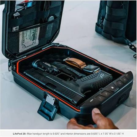 Amazon.com: VAULTEK LifePod 20 Full-Size Lockable Weatherproof Case with  Built-in Lock, Steel Security Cable, & TSA Handgun Case or Car Safe,  Portable Travel Pistol Safe/Titanium Gray : Sports & Outdoors