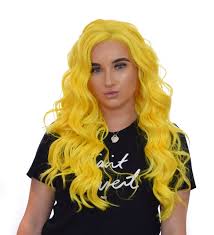 Dolls with long hair uk. Lemon Yellow Lace Front Wig Vibrant Colour Wigs Uk
