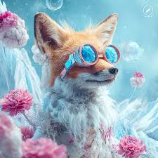 在一张照片中，有一只古怪的狐狸，头发柔软-MJ绘画示例 ...