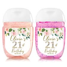 21st Birthday Thank You Gifts For Guests Pink Hand Sanitizer Labels 21st Birthday Personalized Thank Etsy In 2020 21st Birthday 21st Birthday Themes 21st Birthday Girl