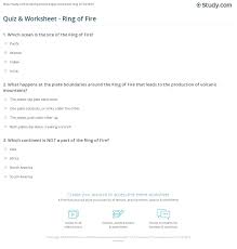Mount everest is the highest mountain on earth above sea level. Quiz Worksheet Ring Of Fire Study Com