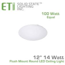The flush mount ceiling lamp is a low energy alternative to incandescent and compact fluorescent bulbs, designed for illuminating work areas such thermally protected, meaning that at higher ambient temperatures the intensity of light is reduced and overheating of led and shortening of lifespan is. Eti 12 Inch Flush Mount Round Led Ceiling Light 54074143 Earthled Com