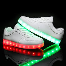 Led Shoes Mens White Low Top