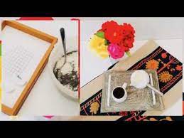 فكرة ديكور عمل صينية من الاسمنت الكونكريت cement tray concrete decoratio incense