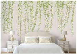 Watercolor Hanging Willow Wallpaper Wall Mural Hand Painted Etsy Bedroom Wall Designs Wall Murals Wall Wallpaper
