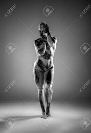 Very Muscular Naked Athletic Women On Gray Background. Stock Photo, Picture  and Royalty Free Image. Image 139169908.