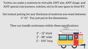 Rv mattress for less, at your doorstep faster than ever! Custom Mattress In A Box For Rvs Trucks More Tochta Rv Mattress Review Unbox Mattress