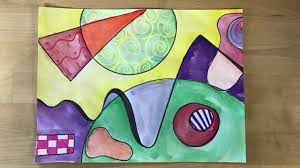 Talk about geometric shapes and organic shapes. Kids Art Lesson Wassily Kandinsky Abstract Art Youtube