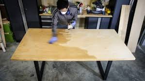 Plywood is made from thin layers of wood glued together, typically with the grains positioned at different angles for strength. Modern Plywood Dining Table Single Sheet Two Power Tools Paul Tran Diy