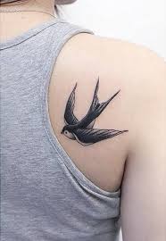 Small Bird Tattoos For Guys Swallow Tattoo On The Right Shoulder Blade Tattoo Artist Mini Lau Bird Shoulder Tattoos Swallow Tattoo Bird Tattoos For Women