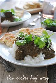 Slow Cooker Beef Saag Bev Cooks Slow Cooker Beef Indian Food Recipes Saag