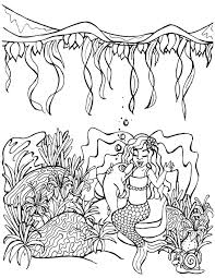38+ under the sea coloring pages for printing and coloring. Mermaid Singing With Dolphin Under The Sea Surface Coloring Page Mermaid Coloring Pages
