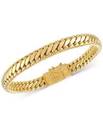 Multi layer charm bracelet gold plated fashion jewellery for women, 3 colours. Esquire Men S Jewelry Heavy Serpentine Link Bracelet In 14k Gold Plated Silver Also Available In Sterling Silver Created For Macy S Reviews Bracelets Jewelry Watches Macy S