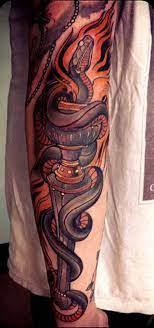 Snake Tattoo Done By Eckel Tattoos Fire Tattoo Tribal Tattoos