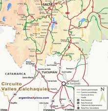 Mapa Circuito Valles Calchaquies Salta Tucuman Catamarca Mapa De Argentina Mapa Turistico Salta