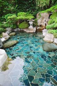 I Love The Painted Hardscape Under The Shallow Pool Of Water In This Beautiful Oriental Garden Wowingwaterfeatures O Garden Pond Design Backyard Pond Design