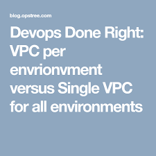 Vpc Per Envrionvment Versus Single Vpc For All Environments Vpc Versus Single