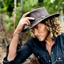 Jacaru Hats Outback Hat Leather Hats Mens Fashion Fall Casual