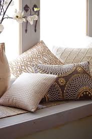 Go For A Little Glamour Or A Lot With Pier 1 S Beaded Tile Pillow Covered In Tiny Metallic Sewn Beads On A Cot Pillows Embellished Pillows Neutral Pillows