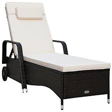 Adjustable and folding chaise lounge recliner chairs. Outdoor Recliner Cushioned Chaise Lounge W Adjustable Backrest