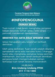 Jika sesuatu harta tak alih spesifik telah disewakan di bawah sesuatu penyewaan, dan penyewaan itu ditamatkan atau telah berakhir, tetapi penghuni itu masih terus menduduki harta itu atau sebahagian daripada tanah itu akta relief spesifik 1950. Facebook