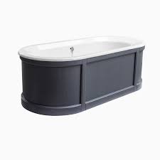 Check out the wakely 67 in. 71 Hutton Cast Iron Freestanding Skirted Bathtub Transitional Oval Tub White Center Drain