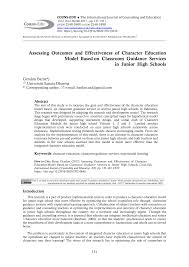 Assessing Outcomes and Effectiveness of Character Education Model Based on  Classroom Guidance Services in Junior Hig