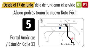 El planeador de viaje de transmilenio s.a. Nueva Ruta Facil 5 Calle 22 Portal Americas Mirutafacil