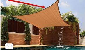 Strong Sun Shade Outdoor Sun Screen Portable Fabric Awning Pool Patio Sunblock Shade Sail Backyard Patio Umbrellas