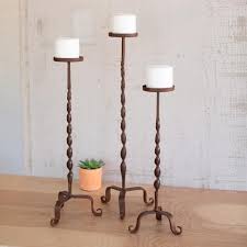 Hand Forged Iron Candle Stands Set 3 Iron Candle Holders Floor Standing Candle Holders Floor Candle Holders