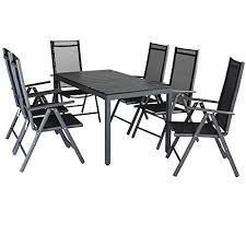 casaria salon de jardin aluminium anthracite bern 1 table 6 chaises pliantes plateau de tabl outdoor chairs aluminium garden furniture quality garden furniture