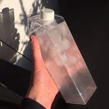 What is better than a cute bottle to keep your hydration up?! Plain Milk Carton Water Bottle Clear Bobastrawstore