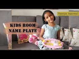 I went to a teacher supply store recently to get some ideas for bulletin board printables, and put together two coordinating sets of cute printable name cards for either desks or walls. Kids Name Plate Vaanya Agarwal Kids Craft Ideas Diy Home Decor Wall Hanging Youtube