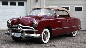 1949 Ford Custom Club Convertible In Dark Red With Tan Top Ford Classic Cars Classic Cars Vintage Classic Cars