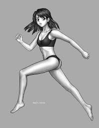 Anime Running Sketch Artstation Female Figure Study Running Anime Brian C Hailes running anime brian c hailes