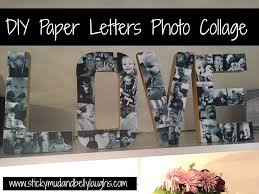 Wooden letter photo collages look great sitting on a bookshelf or fireplace… i'm laurie, {a.k.a. Diy Paper Letters Photo Collage Sticky Mud Belly Laughs