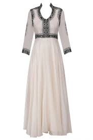 Off White And Black Hand Embroidered Anarkali Set Available Only At Pernia S Pop Up Shop Clothes For Women Anarkali Dresses