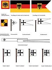 Die deutsche flagge ist eine vertikale trikolore und zeigt in der mitte das nationale emblem. Flagge Deutschlands Wikipedia
