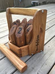Making Molkky An Outdoor Throwing Game With A Unique Carrying Case Diy Yard Games Wood Games Wooden Games