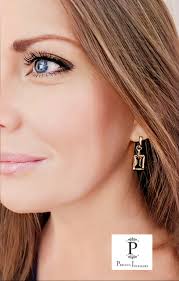 Citrine Earrings, Rectangular Citrine Drops, Gold Hoops, Rose Gold Hoops,  Sterling Silver Hoops.