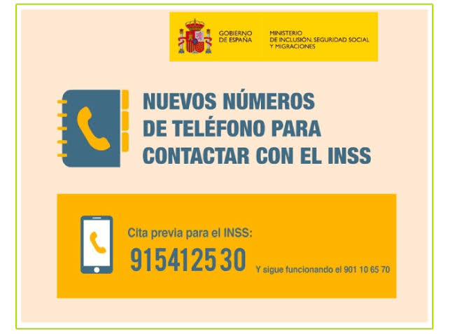 Teléfonos oficiales para citas en el INSS, generada por IA