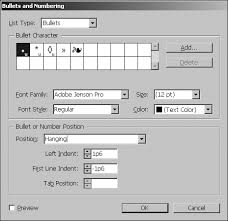 For example, you can specify that you want to use ligatures, titling characters, and fractions in a given text block. 25 Creating Bulleted And Numbered Lists Working With Text In Adobe Indesign Cs2 Adobe Press
