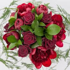 Check spelling or type a new query. Mixed Red Burgundy Peony Rose Flower Bouquet Love Peonies