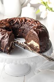 Butter or spray with a non stick vegetable spray, a 9 x 5 x 3 inch (23 x. Chocolate Bundt Cake With Cream Cheese Filling Low Carb Gluten Free