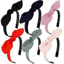 Amazon.com : Jaciya Bow Headbands for Women Thin Headband with Bow Bunny  Ears Girls Hair Accessories Solid Color : Beauty & Personal Care